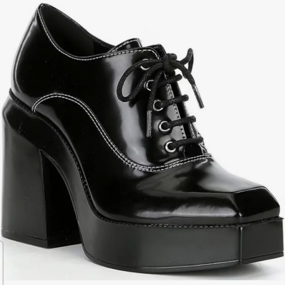 Gianni Bini Shoes - Gianni Bini GB City-Girl Oxford Platform Pump Black Lace-Up Women's Shoes 7.5